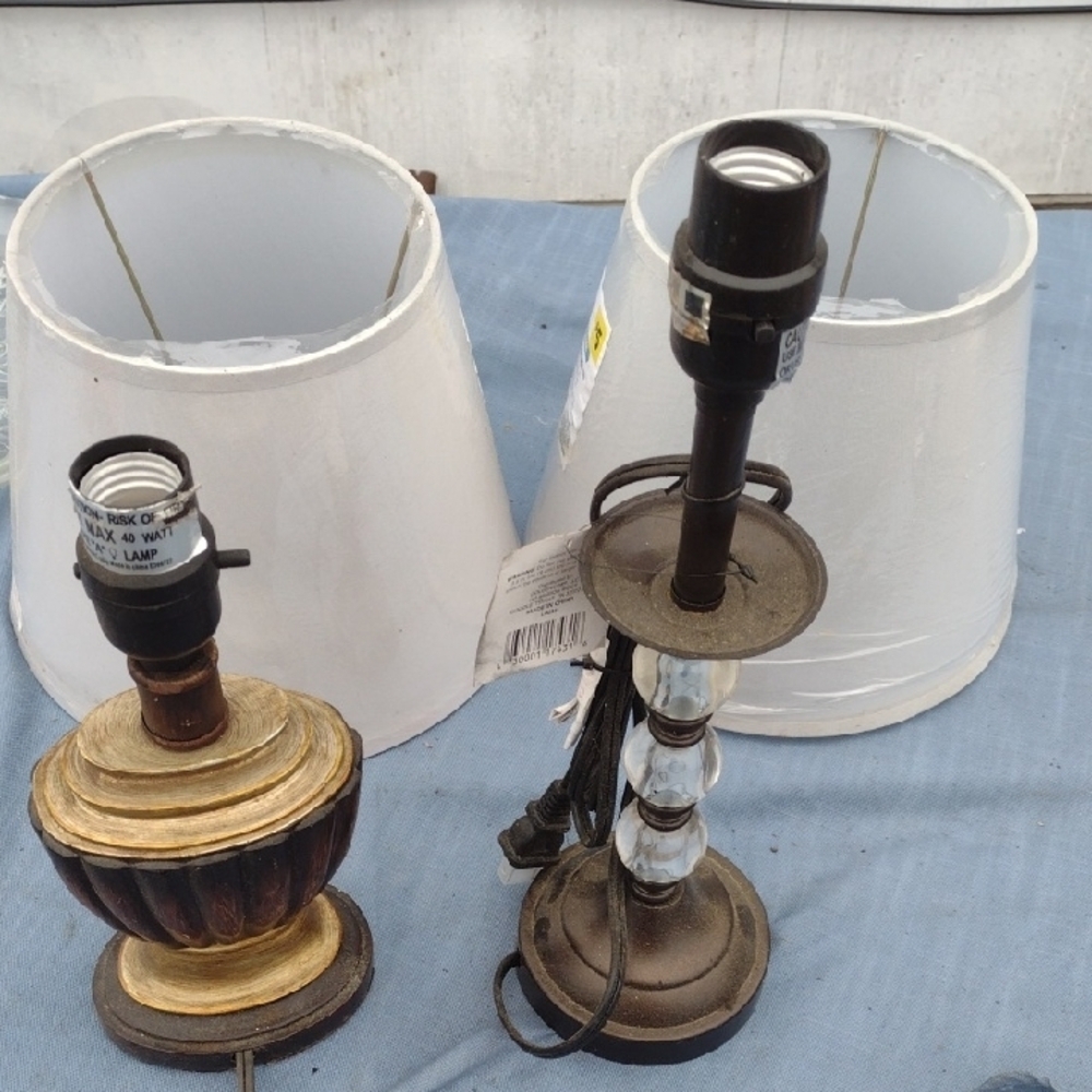 Elegant Brown and Gold Table Lamp Set